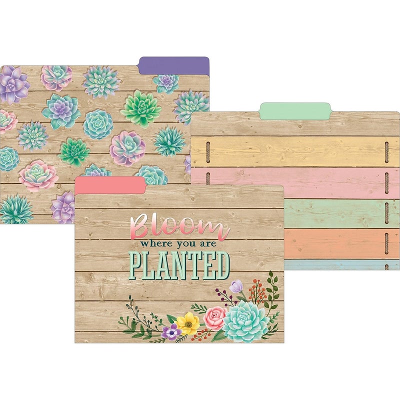 Teacher Created Resources Rustic Bloom File Folders (TCR8539) - Image 1